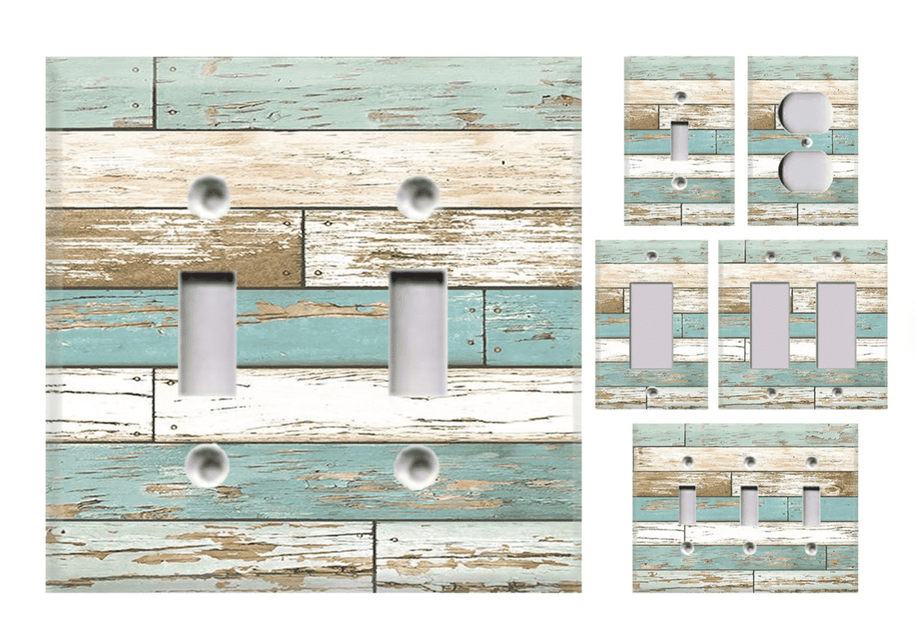 beach wood light switch cover