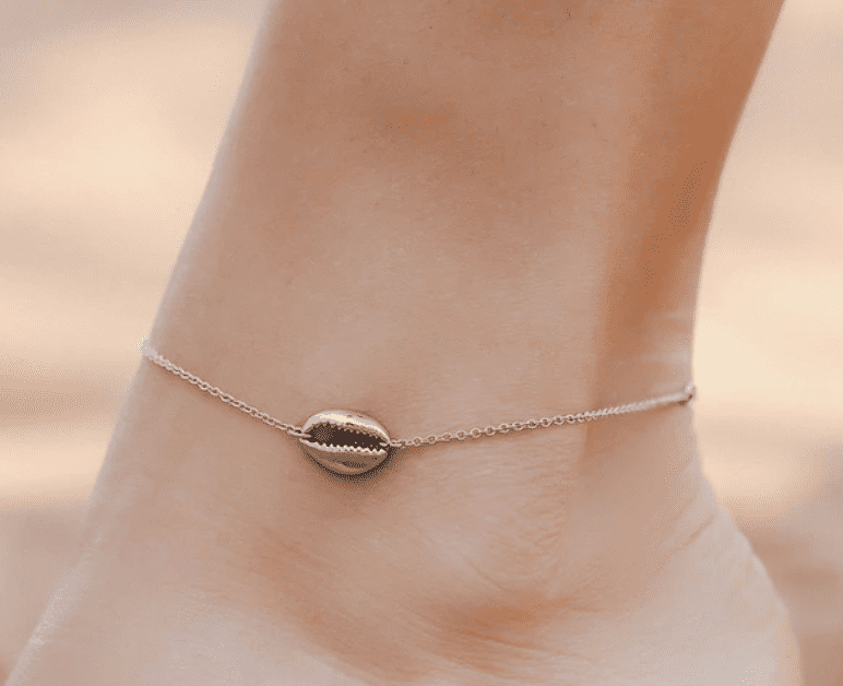 cowrie chain anklet