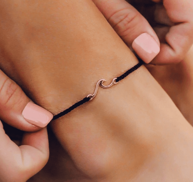 braided beach wave anklet