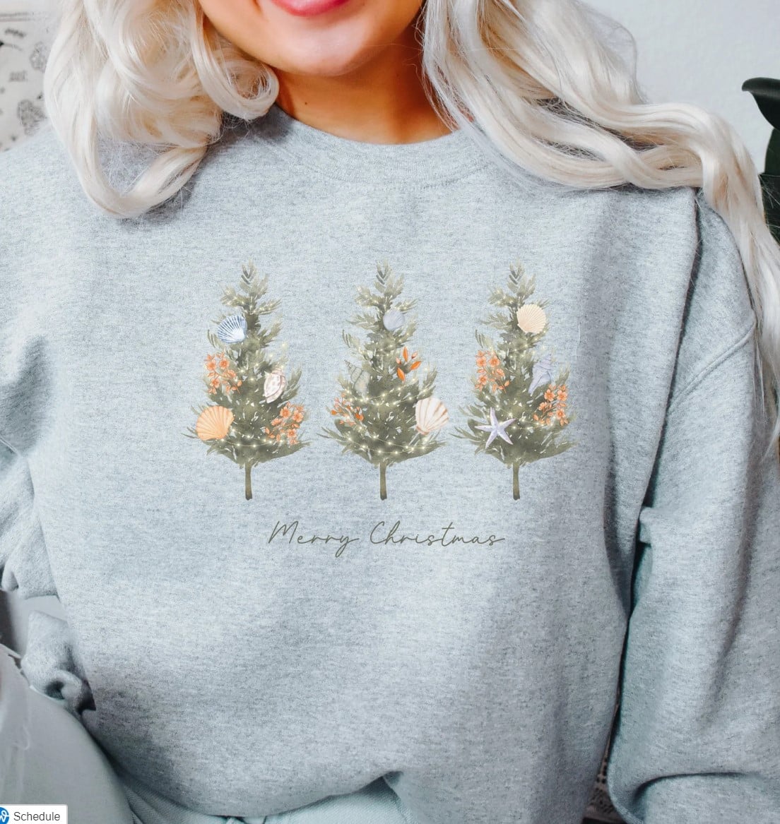 beach Christmas tree sweatshirt