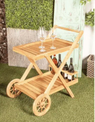 wood beach bar cart