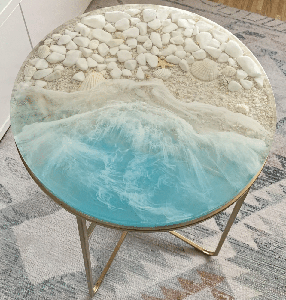 ocean resin coffee table