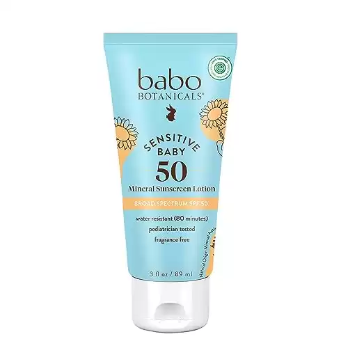 Babo Botanicals Sensitive Baby Mineral Sunscreen Lotion SPF50